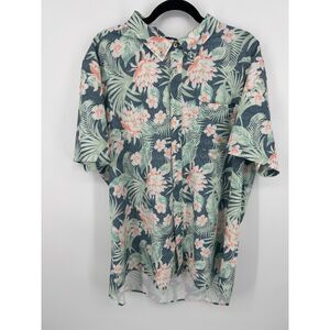 Chubbies The Resort Wear Friday Mens Blue Floral Hawaiian Aloha Shirt 2XL Beach